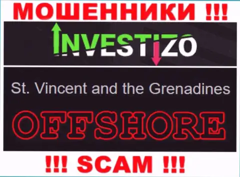 Т.к. Investizo базируются на территории Сент-Винсент и Гренадины, похищенные вложенные денежные средства от них не вернуть
