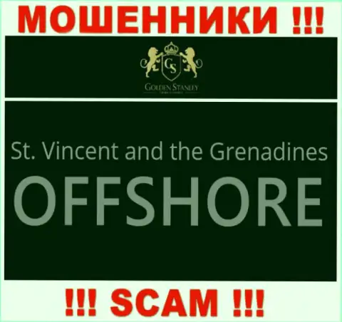 Офшорная регистрация ГолденСтэнли Ком на территории St. Vincent and the Grenadines, дает возможность лохотронить лохов