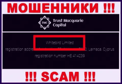 На официальном web-ресурсе ТрастМаккуориКапитал написано, что указанной конторой руководит Whitebird Limited