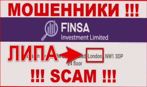 FinsaInvestmentLimited Com - это МОШЕННИКИ, обманывающие клиентов, офшорная юрисдикция у организации фейковая