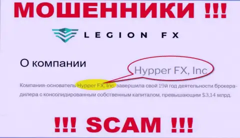 ГипперФИкс принадлежит компании - HypperFX, Inc