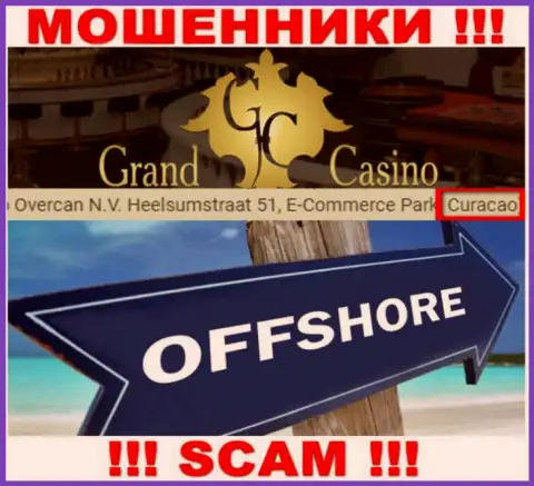 С конторой Grand Casino сотрудничать НЕЛЬЗЯ - прячутся в офшоре на территории - Curacao