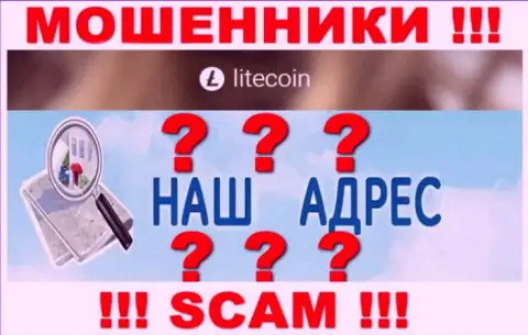 На портале LiteCoin мошенники не указали адрес регистрации конторы