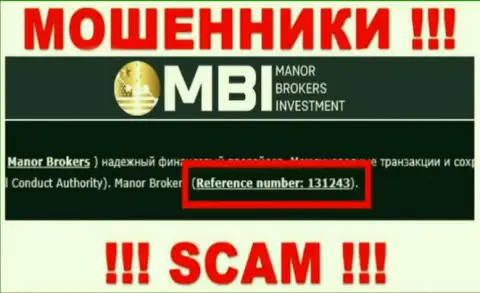 Хотя ManorBrokersInvestment и представляют на онлайн-сервисе номер лицензии, будьте в курсе - они все равно МОШЕННИКИ !!!