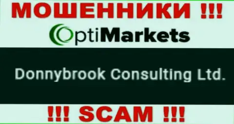 Махинаторы Opti Market написали, что именно Donnybrook Consulting Ltd руководит их разводняком