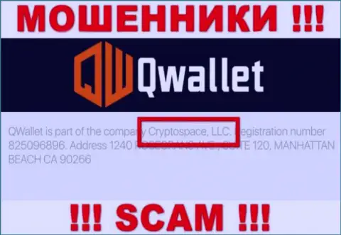 На официальном сайте Q Wallet отмечено, что указанной организацией управляет Cryptospace LLC