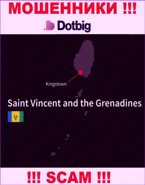 Dot Big имеют оффшорную регистрацию: Kingstown, St. Vincent and the Grenadines - будьте крайне внимательны, мошенники