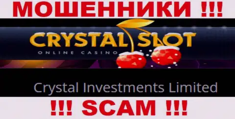 Организация, управляющая мошенниками CrystalSlot - это Кристал Инвестментс Лимитед