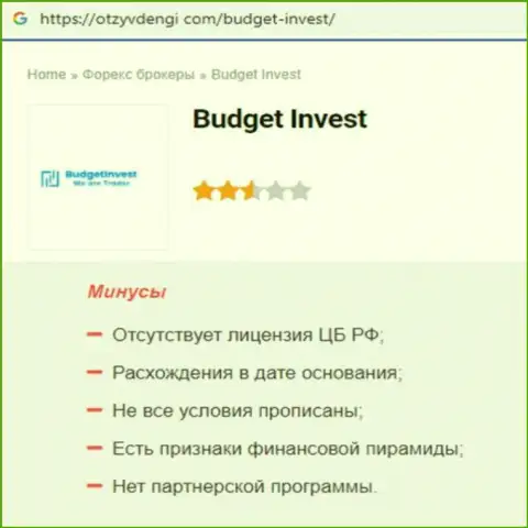 Обзор scam-организации Budget Invest - ВОРЫ !