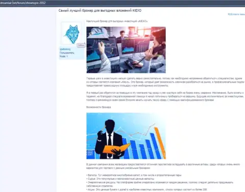 Обзорный материал с описанием условий совершения сделок Форекс компании Киехо Ком на веб-сервисе dreamlair net