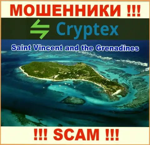 Из компании CryptexNet вложенные денежные средства вернуть невозможно, они имеют офшорную регистрацию - Saint Vincent and Grenadines