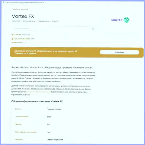 Как зарабатывает деньги Vortex FX интернет-мошенник, обзор организации
