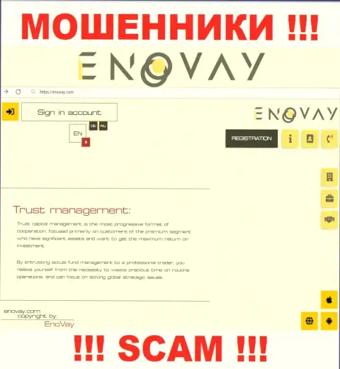 Вид официального сайта неправомерно действующей конторы ЭноВэй Инфо