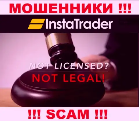 У мошенников InstaTrader на онлайн-сервисе не указан номер лицензии компании !!! Будьте крайне бдительны